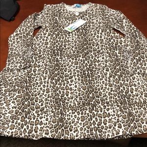 Girls leopard print long sleeve dress